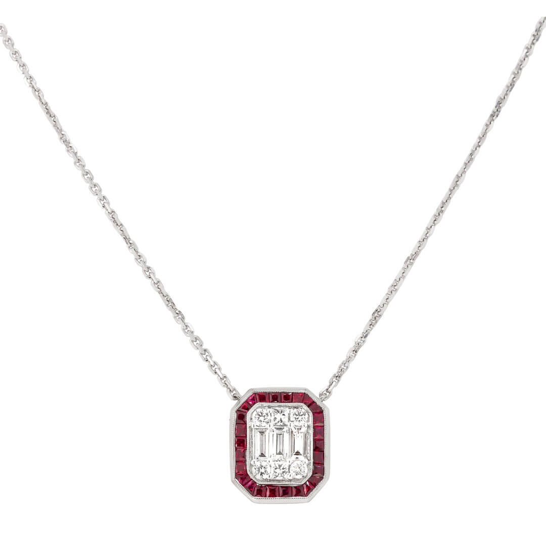 Star Ruby and Diamond Pendant