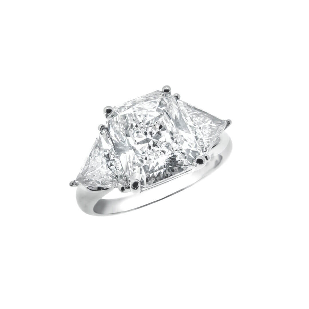 Radiant Three-Stone With Trillions
