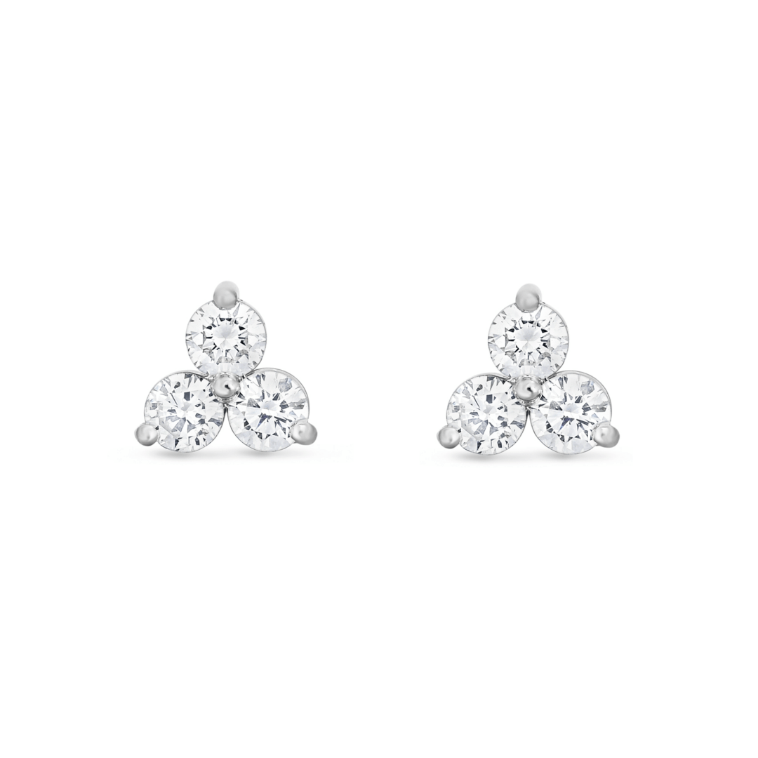 3-Stone Diamond Studs