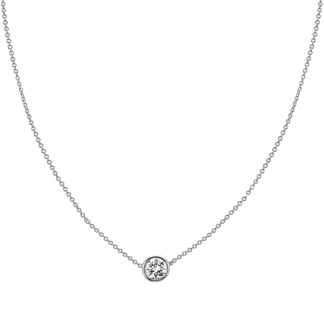 Single Diamond Bezel Necklace